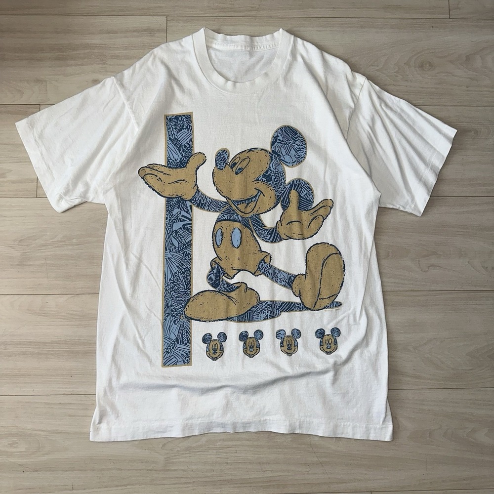 Vintage Mickey Mouse Jerry Leigh T Shirt Size XL Single Stitch Retro Cartoon 90s